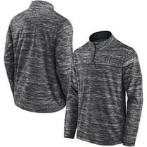 Men's Fanatics Charcoal Miami Marlins Getting Faster Space-Dye Quarter-Zip Top