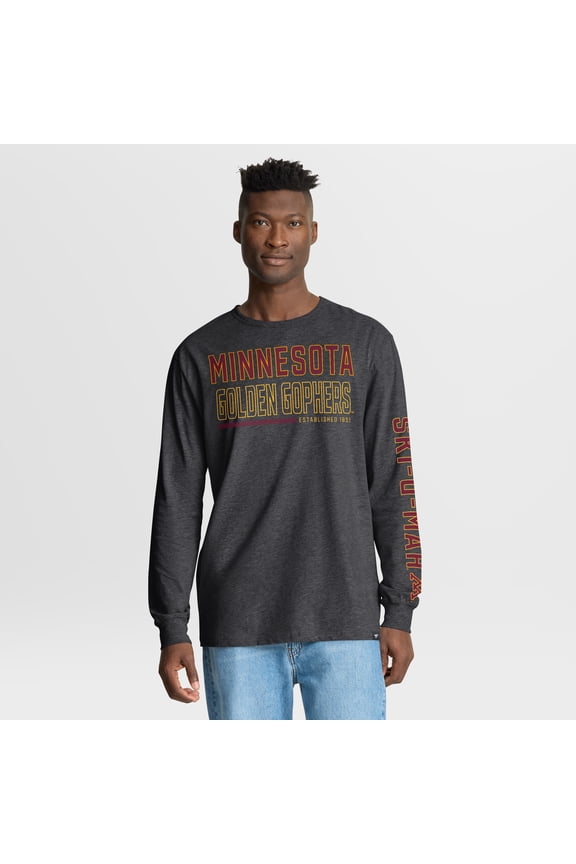 Men's Fanatics Charcoal Minnesota Golden Gophers Quad Fuel The Fire Long Sleeve T-Shirt