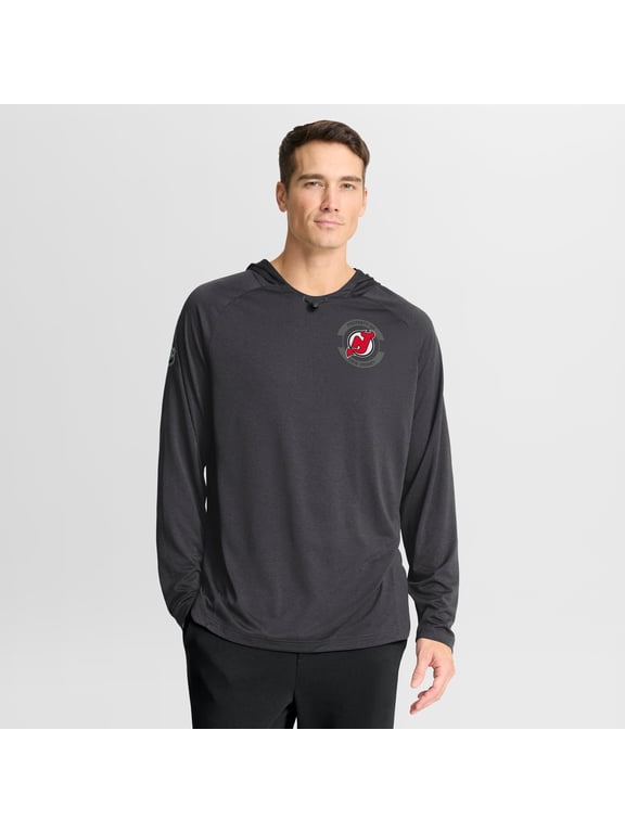 Men's Fanatics Charcoal New Jersey Devils Authentic Pro Rink Raglan Hoodie