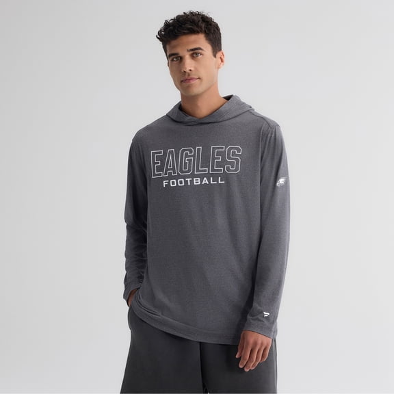 Men's Fanatics Charcoal Philadelphia Eagles Clutch Long Sleeve Hooded T-Shirt