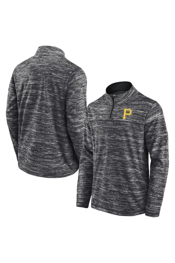 Men's Fanatics Charcoal Pittsburgh Pirates Getting Faster Space-Dye Quarter-Zip Top