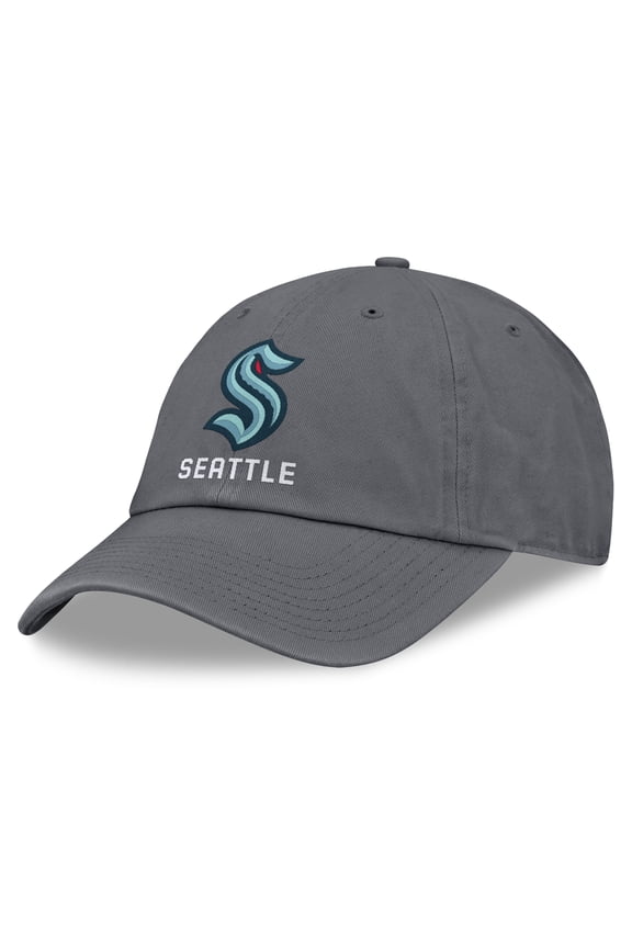 Men's Fanatics Charcoal Seattle Kraken Washed Adjustable Hat