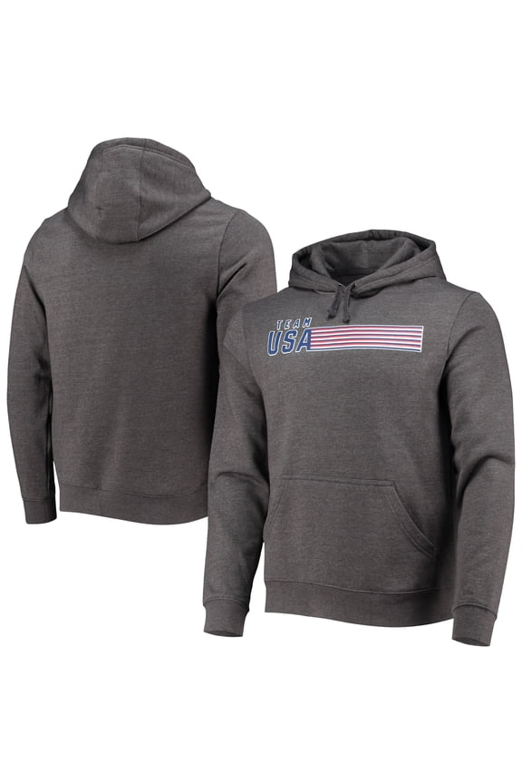 Men's Fanatics Charcoal Team USA Repeat Fitted Pullover Hoodie