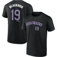 thumbnail image 1 of Men's Fanatics Charlie Blackmon Black Colorado Rockies Road Name & Number T-Shirt, 1 of 3