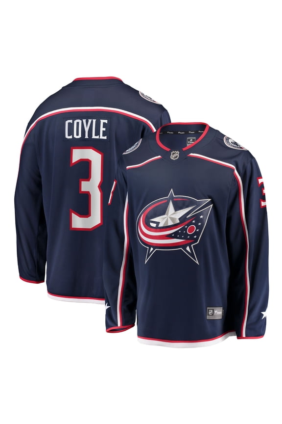 Men's Fanatics Charlie Coyle Navy Columbus Blue Jackets Home Breakaway Jersey