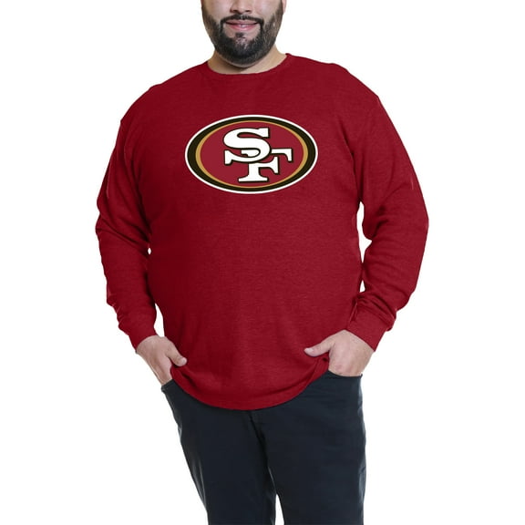 Men's Fanatics Christian McCaffrey Scarlet San Francisco 49ers Big & Tall Thermal Waffle Long Sleeve T-Shirt