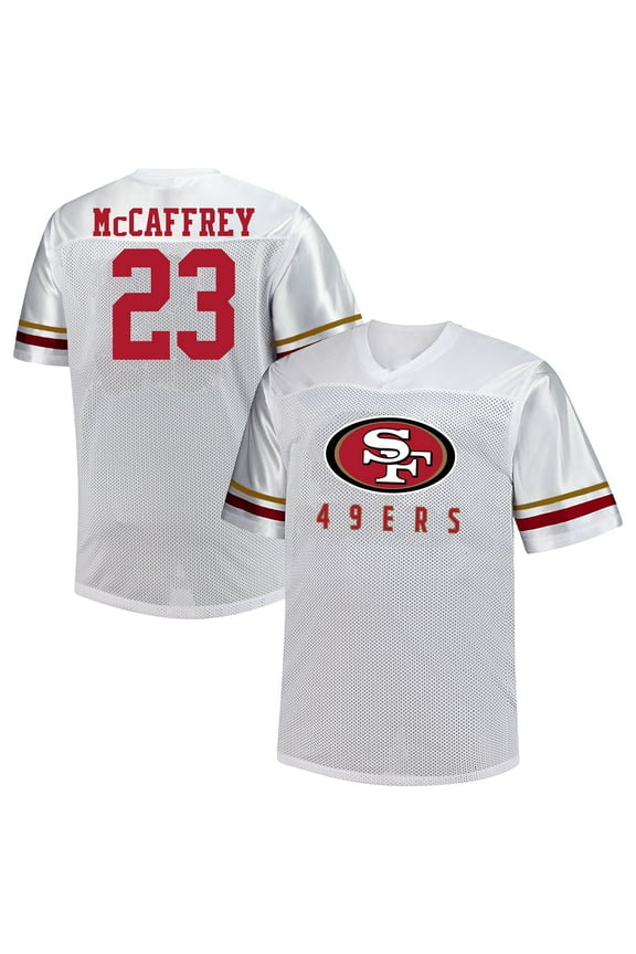 Men's-Fanatics Christian McCaffrey White San Francisco 49ers Big & Tall V-Neck Fashion Jersey