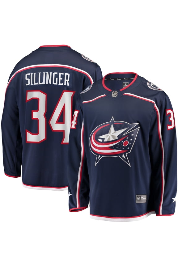 Men's Fanatics Cole Sillinger Navy Columbus Blue Jackets Home Breakaway Player Jersey
