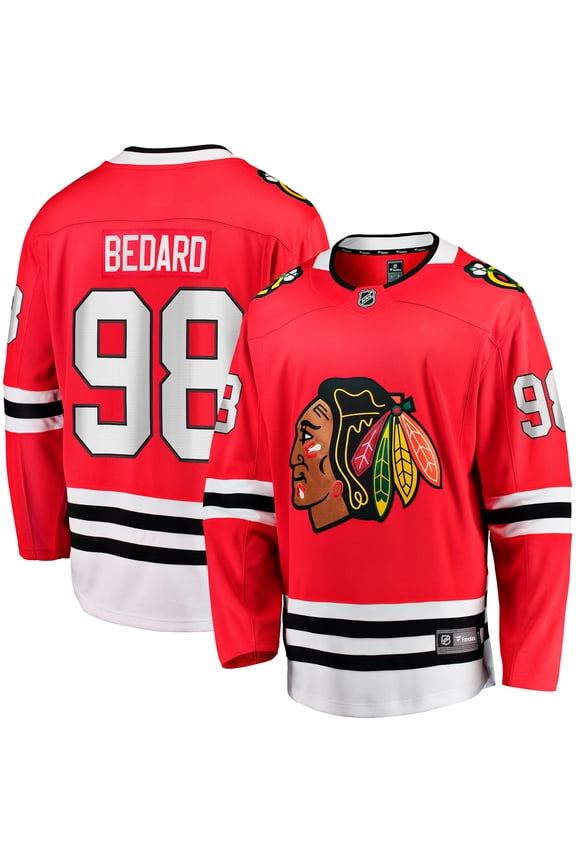 Men's Fanatics Connor Bedard Red Chicago Blackhawks Home Breakaway Player Jersey