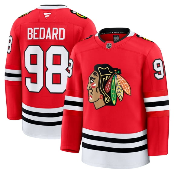 Men's Fanatics Connor Bedard Red Chicago Blackhawks Home Premium Jersey