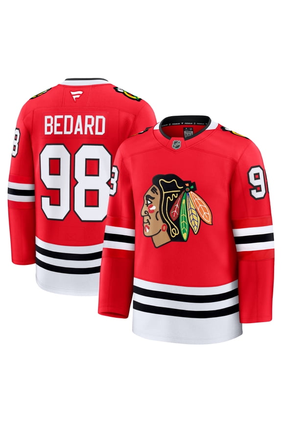 Men's Fanatics Connor Bedard Red Chicago Blackhawks Home Premium Jersey