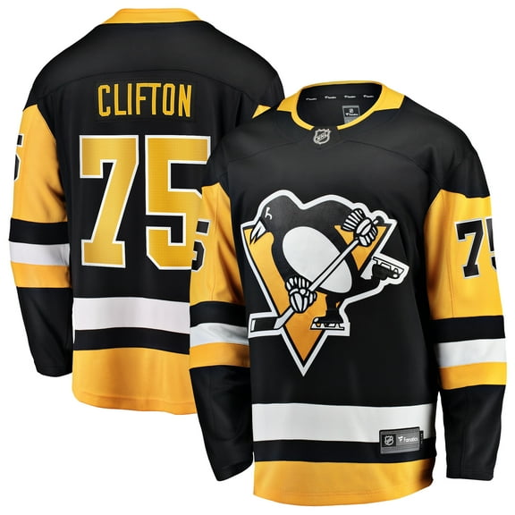 Men's Fanatics Connor Clifton Black Pittsburgh Penguins Home Breakaway Jersey