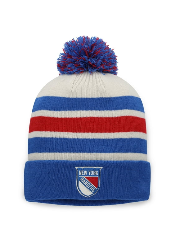 Men's Fanatics Cream/Blue New York Rangers 2026 NHL Winter Classic Cuffed Pom Knit Hat