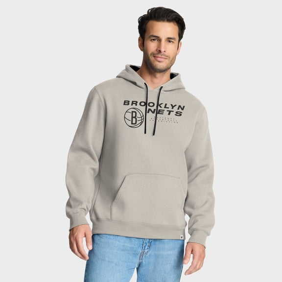 Men's Fanatics Off White Brooklyn Nets Crossover Collection Blocked Shot Premium Pullover Hoodie