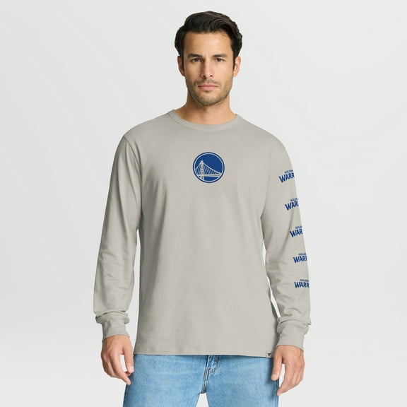 Men's Fanatics Cream Golden State Warriors Crossover Collection Ball Screen Action Premium Long Sleeve T-Shirt