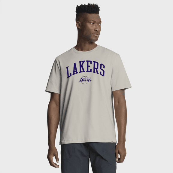 Men's Fanatics  Cream Los Angeles Lakers Crossover Collection Pull Up Jumper Shot Premium T-Shirt