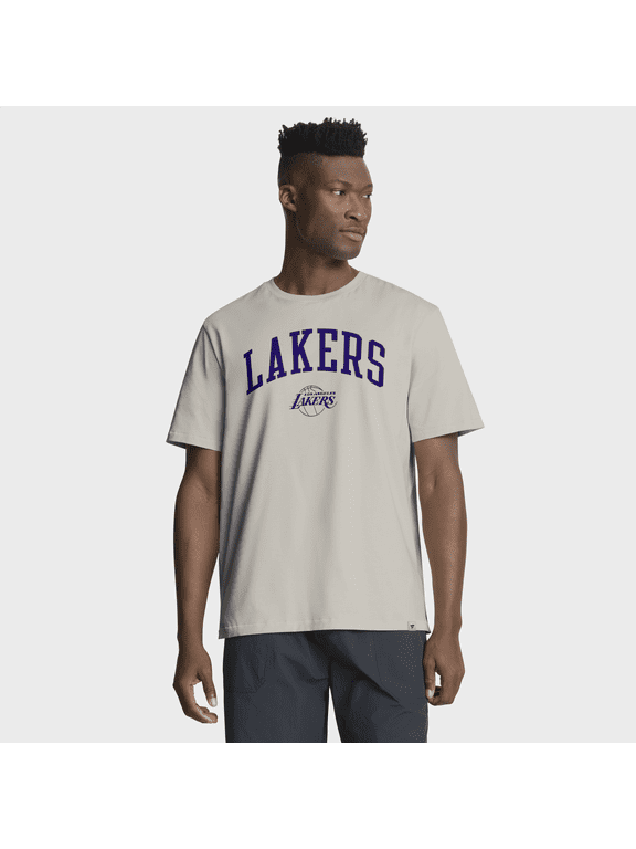 Men's Fanatics Cream Los Angeles Lakers Crossover Collection Pull Up Jumper Shot Premium T-Shirt