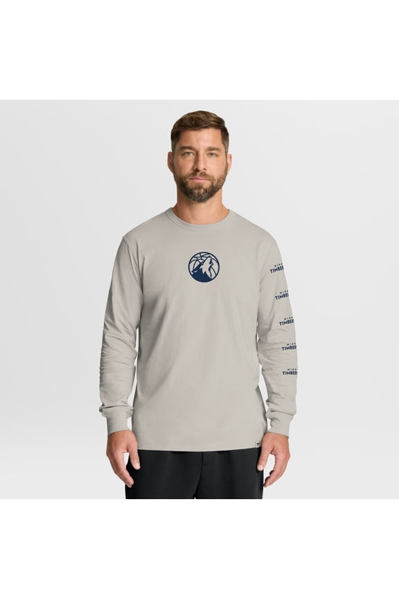 Men's Fanatics Cream Minnesota Timberwolves Crossover Collection Ball Screen Action Premium Long Sleeve T-Shirt