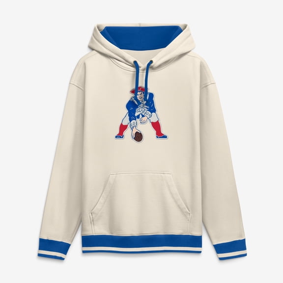 Men's Fanatics Cream New England Patriots Chenille Heavyweight Fleece Hoodie