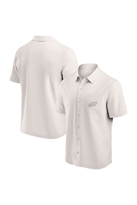 Men's Fanatics Cream Philadelphia Eagles Front Office Button-Up Shirt
