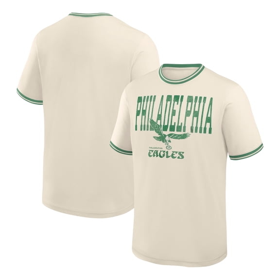 Men's Fanatics Cream Philadelphia Eagles Ringer T-Shirt