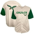 thumbnail image 1 of Men's-Fanatics  Cream Philadelphia Eagles Vintage Full-Button Short Sleeve Top, 1 of 3