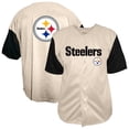 thumbnail image 1 of Men's-Fanatics  Cream Pittsburgh Steelers Vintage Full-Button Short Sleeve Top, 1 of 3