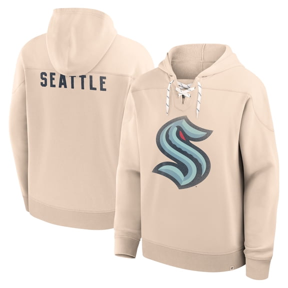 Men's Fanatics Cream Seattle Kraken Vintage Hoodie