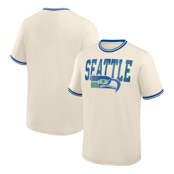 Men's Fanatics  Cream Seattle Seahawks Ringer T-Shirt
