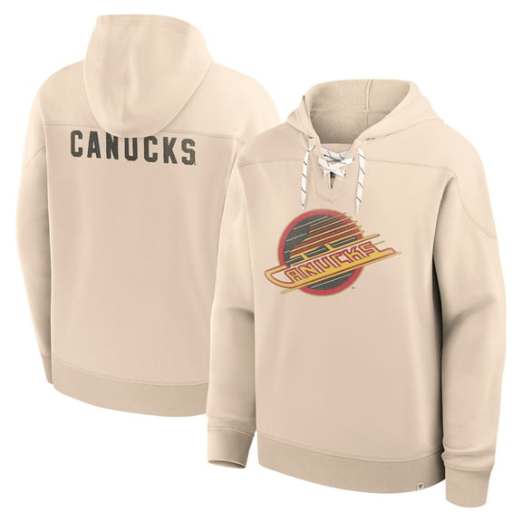 Men's Fanatics Cream Vancouver Canucks Vintage Hoodie