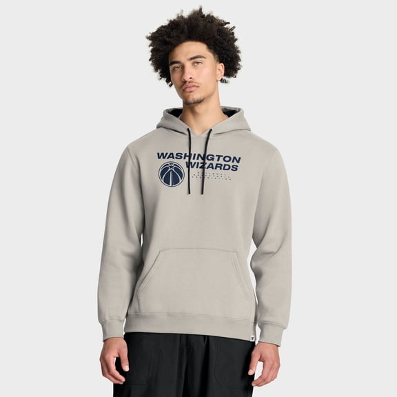 Men's Fanatics Off White Washington Wizards Crossover Collection Blocked Shot Premium Pullover Hoodie