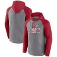 thumbnail image 1 of Men's Fanatics Crimson/Heather Gray Oklahoma Sooners Wrap Up Raglan Pullover Hoodie, 1 of 3