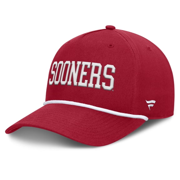 Men's Fanatics Crimson Oklahoma Sooners Foul Ball Rope Adjustable Hat