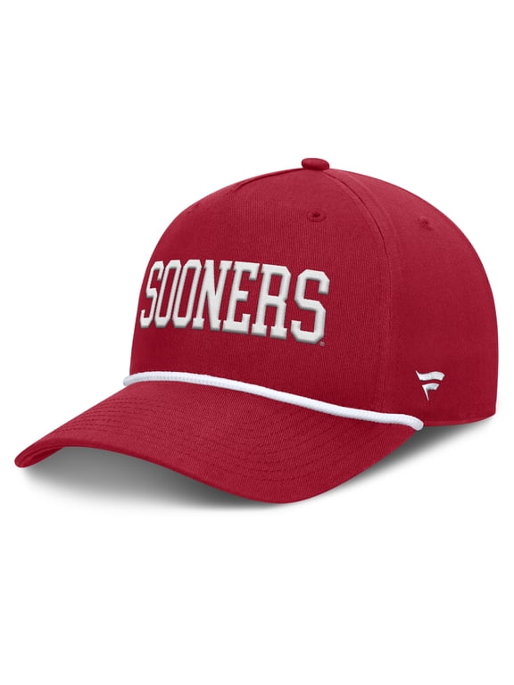 Men's Fanatics Crimson Oklahoma Sooners Foul Ball Rope Adjustable Hat
