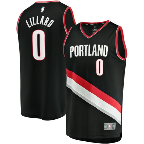 Men's Fanatics Damian Lillard Black Portland Trail Blazers Fast Break Replica Jersey - Icon Edition