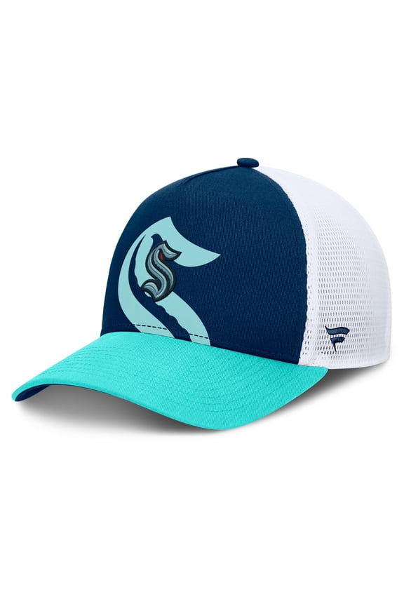 Men's Fanatics Deep Sea Blue/Light Blue Seattle Kraken Authentic Pro A-Frame Rink Adjustable Hat