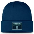 thumbnail image 1 of Men's Fanatics Deep Sea Blue Seattle Kraken Authentic Pro Cuffed Knit Hat, 1 of 2