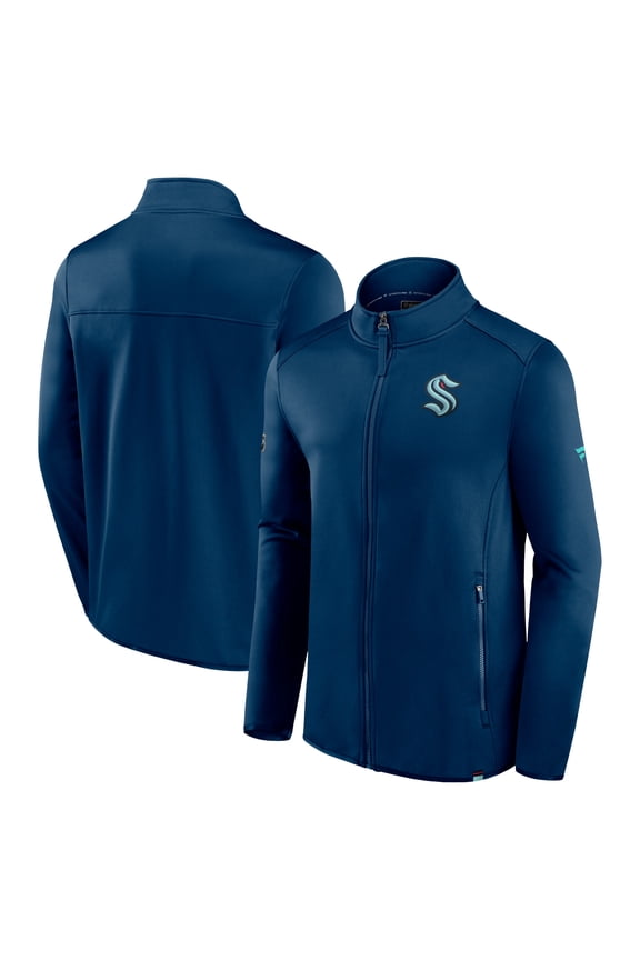 Men's Fanatics Navy Seattle Kraken Authentic Pro Full-Zip Jacket