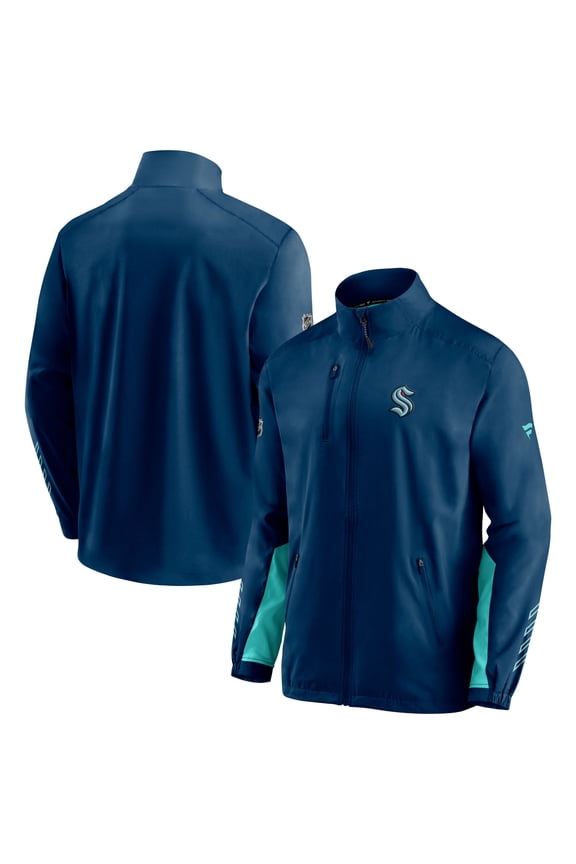 Men's Deep Sea Blue Seattle Kraken Authentic Pro Locker Room Rinkside Full-Zip Jacket