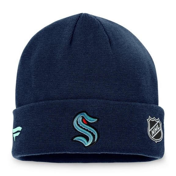 Men's-Fanatics Deep Sea Blue Seattle Kraken Game & Train Cuffed Knit Hat