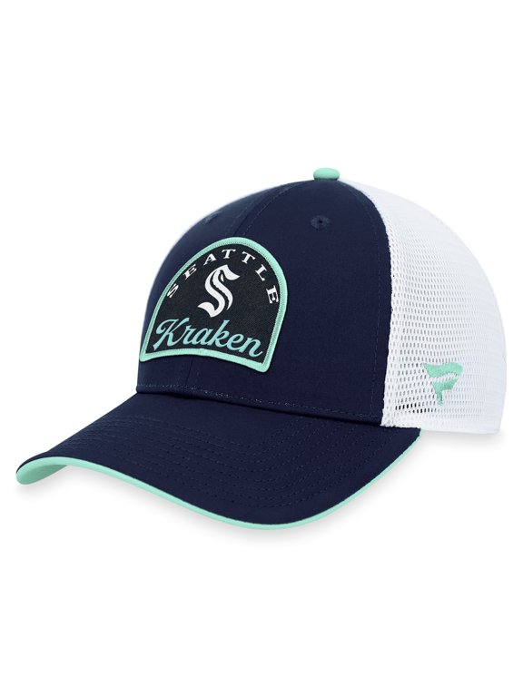 Men's Fanatics Deep Sea Blue/White Seattle Kraken Fundamental Adjustable Hat