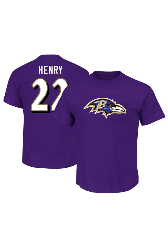 Men's Fanatics Derrick Henry Purple Baltimore Ravens Big & Tall Player Name & Number T-Shirt