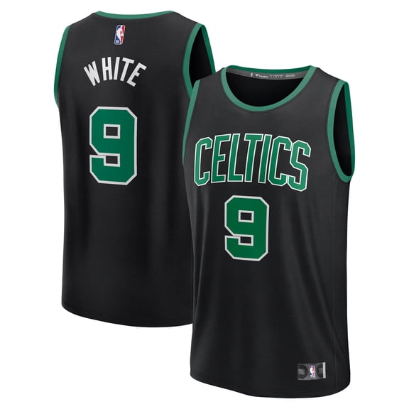 Men's Fanatics Derrick White Black Boston Celtics Fast Break Replica Player Jersey - Statement Edition
