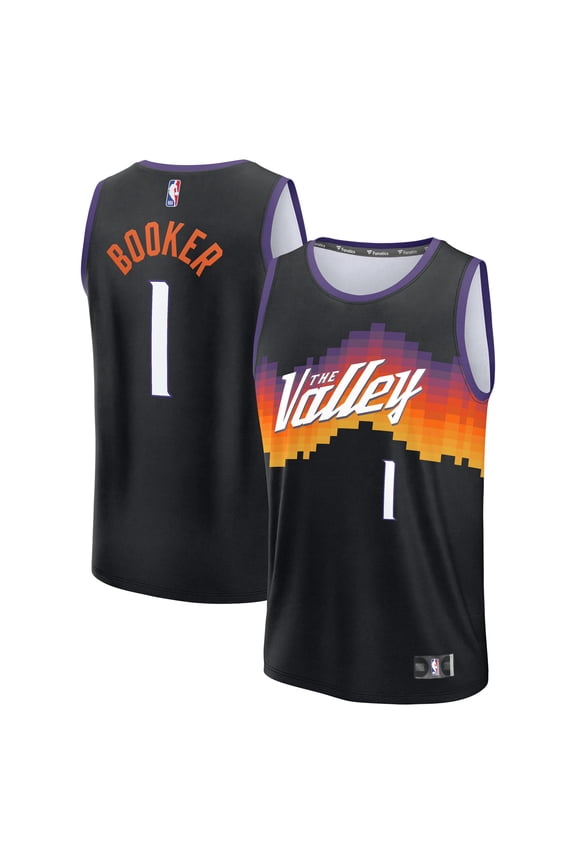 Men's Fanatics Devin Booker Black Phoenix Suns 2025/26 City Edition Fast Break Jersey