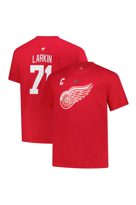 Men's Fanatics Dylan Larkin Red Detroit Red Wings Big &Tall Name & Number T-Shirt