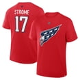 thumbnail image 1 of Men's Fanatics Dylan Strome Red Washington Capitals Authentic Stack Name & Number T-Shirt, 1 of 3