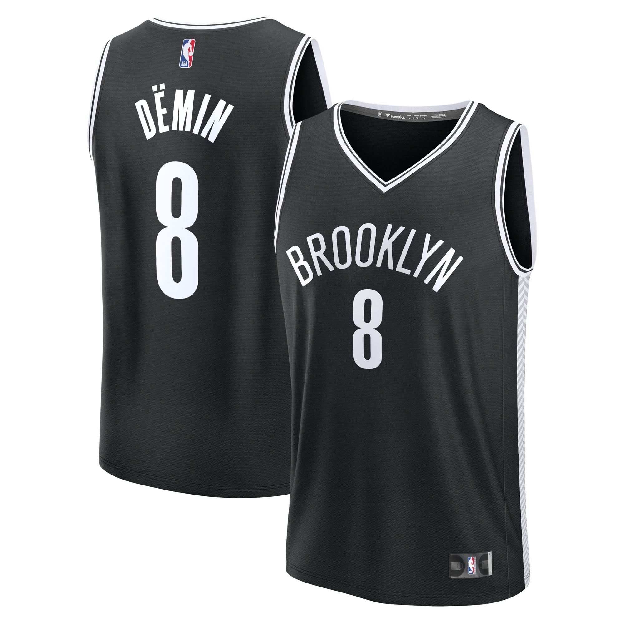 Men's Fanatics Egor D-min Black Brooklyn Nets Fast Break Replica