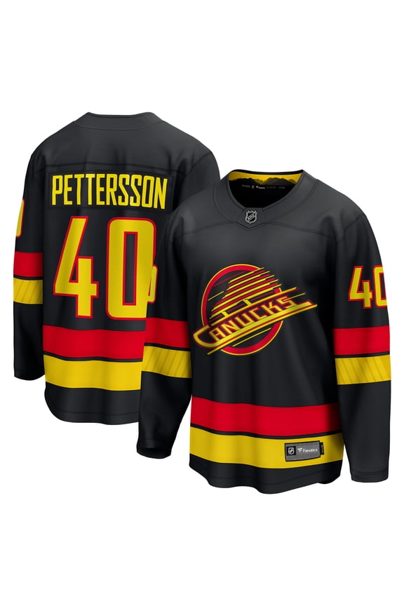 Men's Fanatics Elias Pettersson Black Vancouver Canucks  Breakaway Jersey