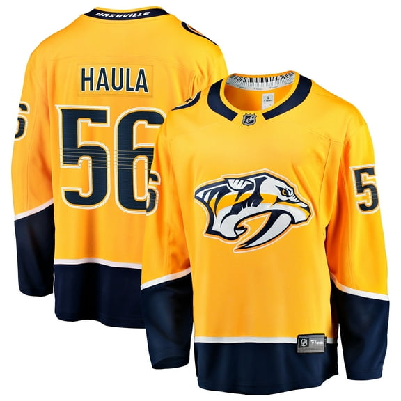Men's Fanatics Erik Haula Gold Nashville Predators Home Breakaway Jersey