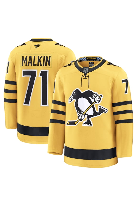 Men's Fanatics Evgeni Malkin Gold Pittsburgh Penguins Alternate Premium Player Jersey